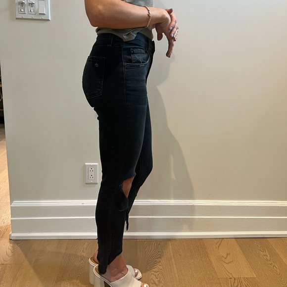 Rag &bone high rise ankle skinny jeans in colour steel - Picture 2 of 4